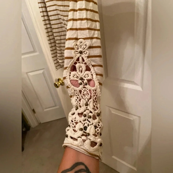 Free People lace sleeve long sleeve shirt x small - Picture 5 of 7